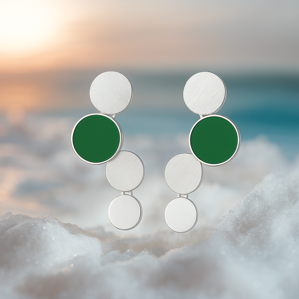 Oceane | Zlaté náušnice s tyrkysovými akcenty