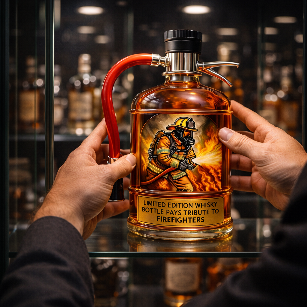 Láhev whisky - Vydání hasicího přístroje