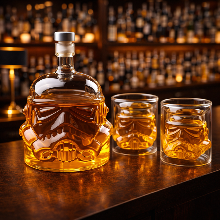 Láhev na whisky - Sada lahve a sklenice