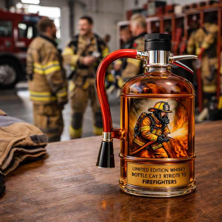 Láhev whisky - Vydání hasicího přístroje