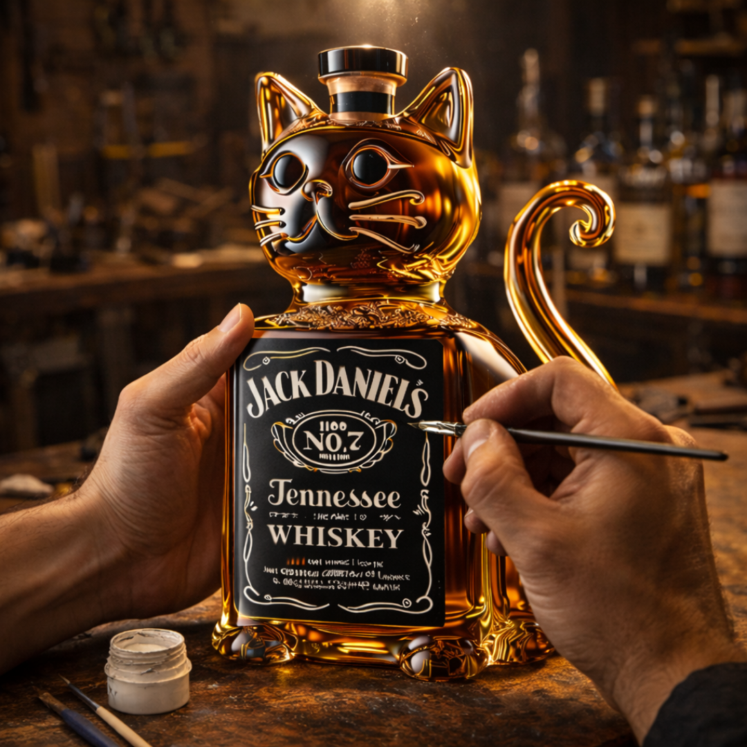 Lahev whisky - Vydání kočky