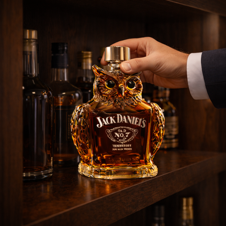 Lahev na whisky - Edice s sovou