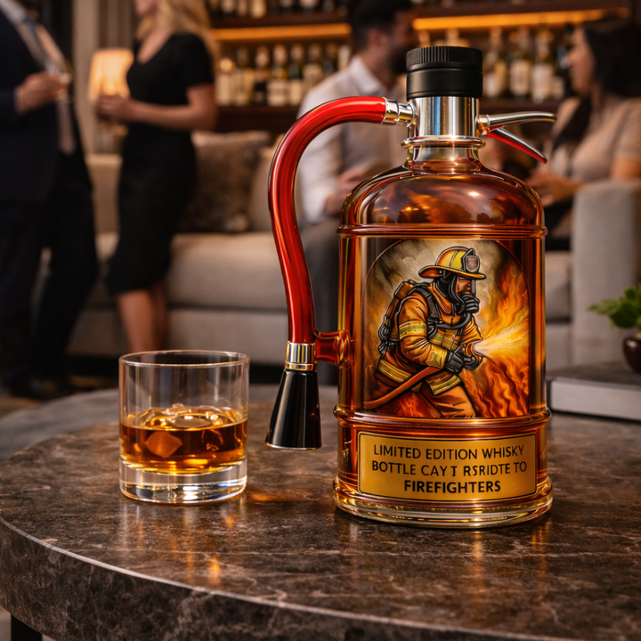 Láhev whisky - Vydání hasicího přístroje