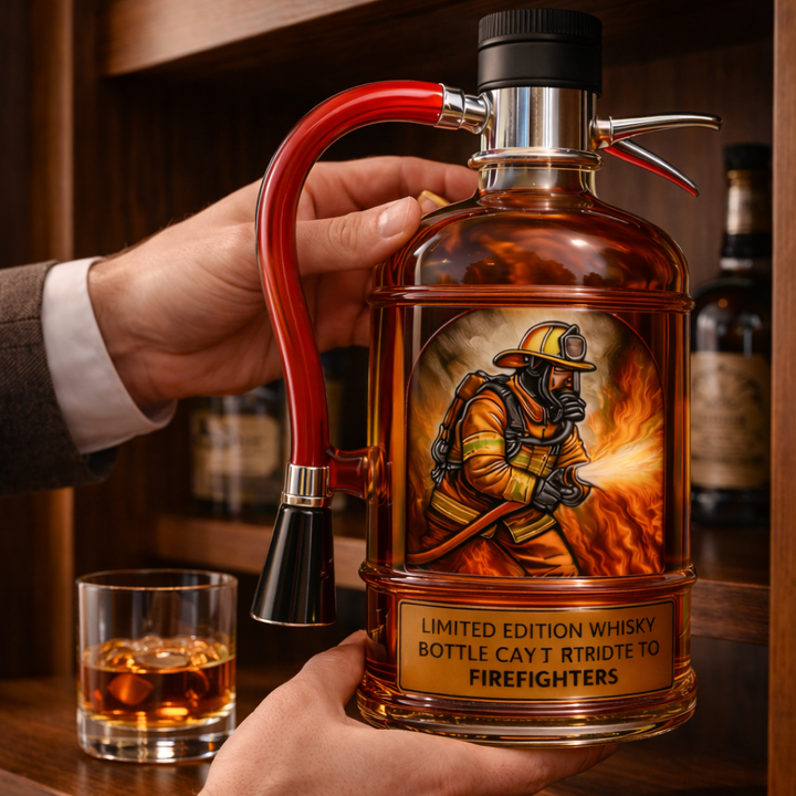 Láhev whisky - Vydání hasicího přístroje