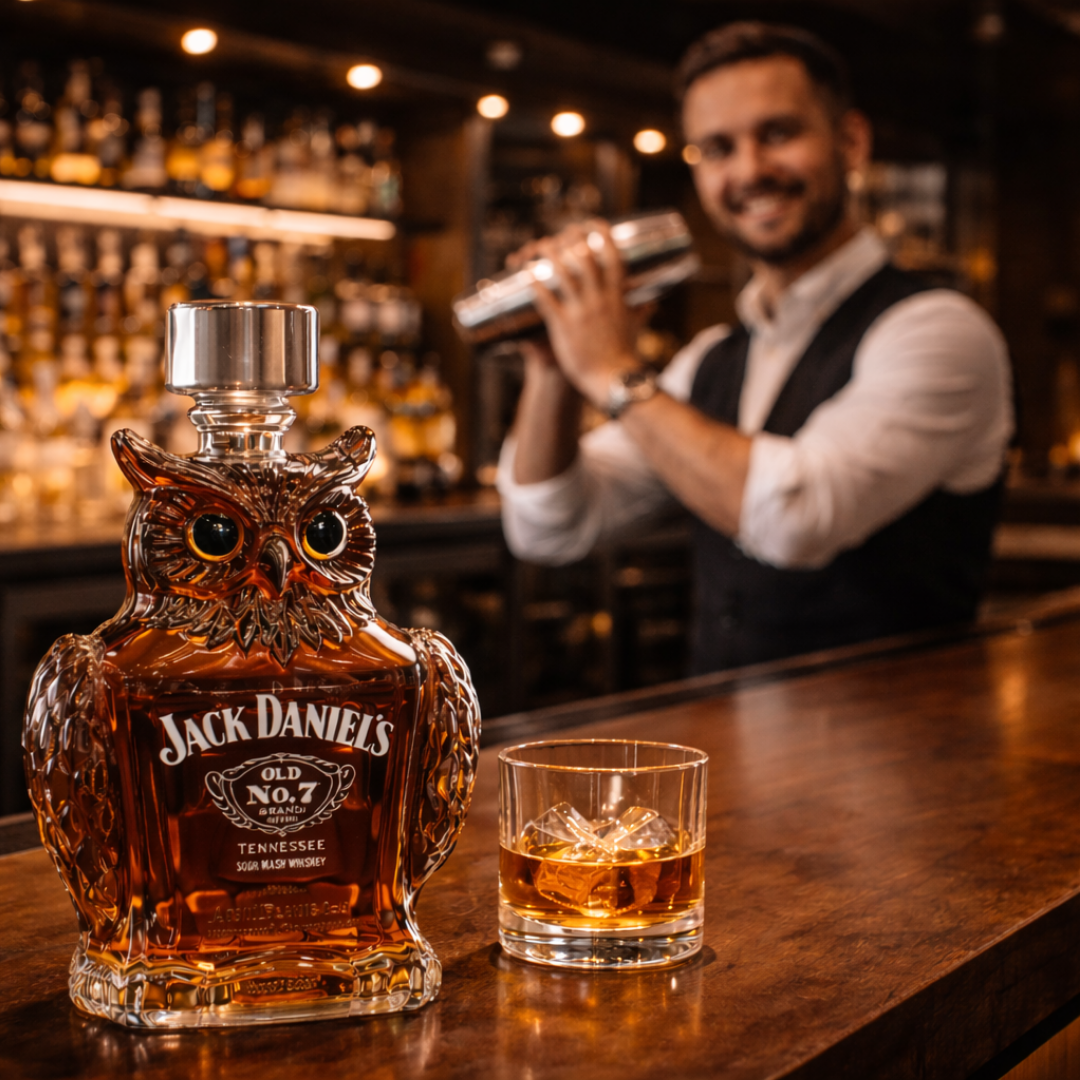 Lahev na whisky - Edice s sovou