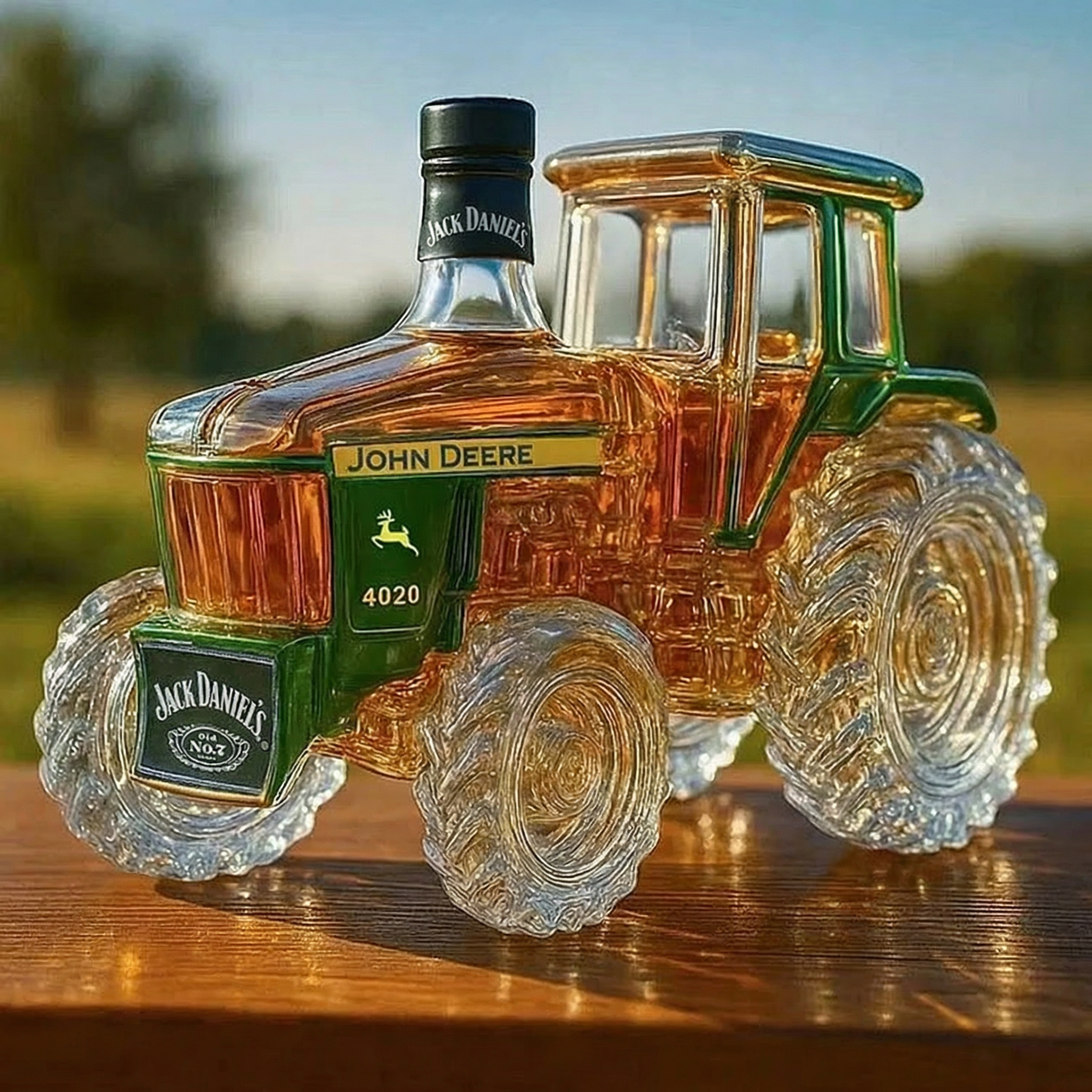 4020 Traktor Skleněná Whiskey Láhev